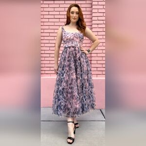 Hutch Pink and Blue Belted Dress